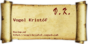 Vogel Kristóf névjegykártya