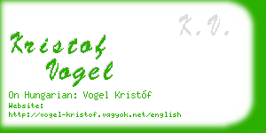 kristof vogel business card